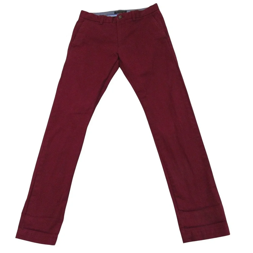 Banana Republic Fulton Skinny‎ Chino Pants Burgundy Size 29x32